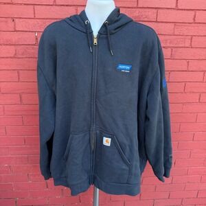 Carhartt Rain Defender Full Zip Hooded Sweatshirt Mens 2XL Jacket Thermal Norton
